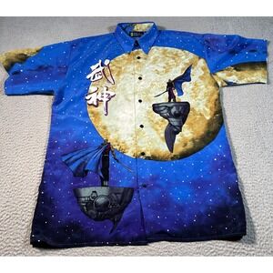 Vtg Billion Bay Anime JoJo's‎ Bizarre Adventure Shirt Mens Medium AOP Flaw**